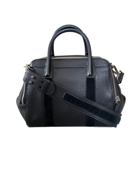 Mackage Handbags - Mackage Black Leather Pebbled Satchel Bag with Detachable Strap